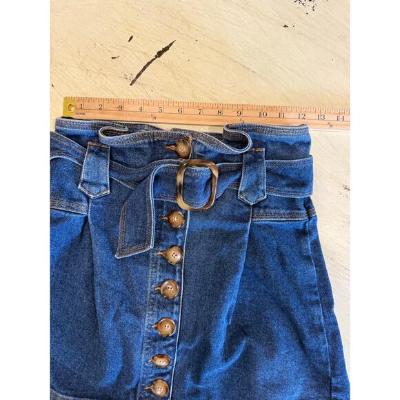 Sezane Hayden Denim Jean Skirt Belted Size 34 US Size 2 - Picture 6 of 8